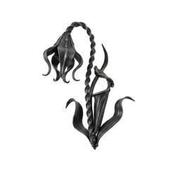 Hand Forged Iron Flower with Twisted Stem