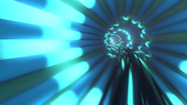 Seamless loop animation of twisting and turning down a sci-fi style tunnel