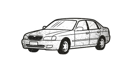 Naklejka premium Vintage Sedan Car Illustration