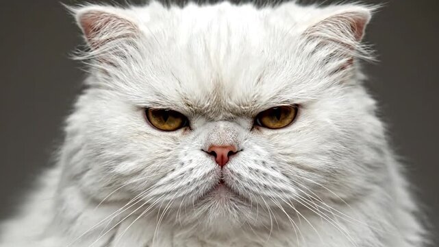 White cat close up portrait.