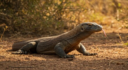 Fototapeta premium komodo dragon profile