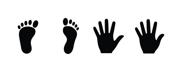 Fototapeta premium Kid Hand and Foot Print Symbol Minimal Vector Graphic