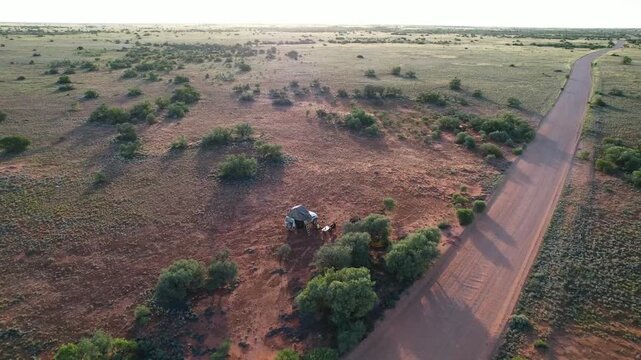 Camping in a remote wilderness of Australia