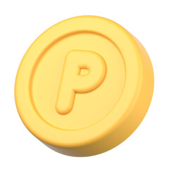 3Dのポイントコインアイコン