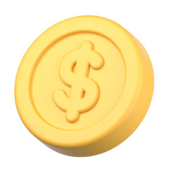 3Dのドルマークコインアイコン