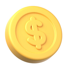 3Dのドルマークコインアイコン