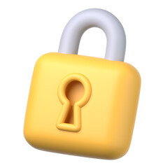 3Dのセキュリティロックアイコン