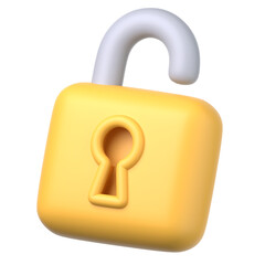 3Dのセキュリティロックアイコン