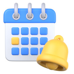 3Dのカレンダーと通知アイコン
