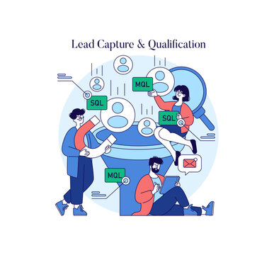 Vector Illustration of Lead Capture and Qualification