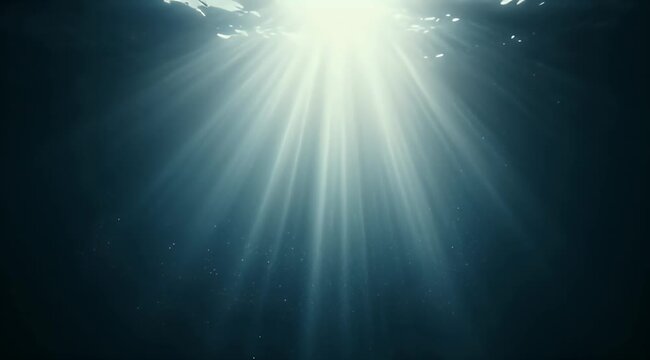 Ethereal blue depths with soft light rays filtering down