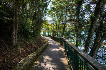 Obraz premium The scenery of Sun Moon Lake in Nantou County, Taiwan