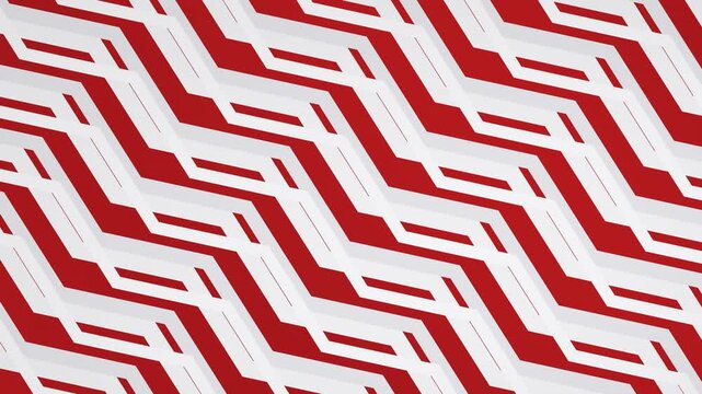 Zigzag patterns layer and cut, forming dynamic geometric motion