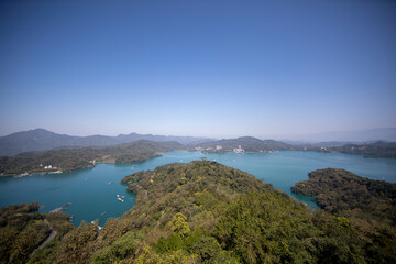 Naklejka premium The scenery of Sun Moon Lake in Nantou County, Taiwan