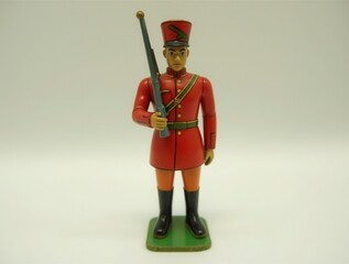 Obraz premium Vintage toy soldier standing with rifle
