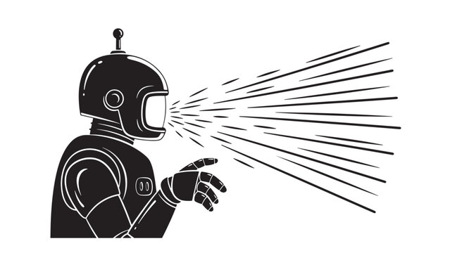 Autonomous robot emitting sensor-scan visualization illustrating perception systems, safety validation and operational risk assessment for industrial robotics deployment