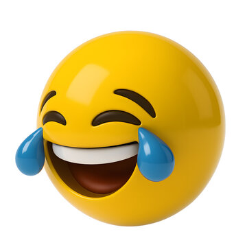 3D laughing emoji with glossy vibrant style for chats, stickers, social media, and fun graphics