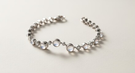 Silver Crystal Beaded Bracelet Jewelry Accessory.