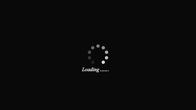 Loading - circle Modern loading animation. Circular loading indicator , loading and buffering icon animation-looped ,white and black background 4k animation.