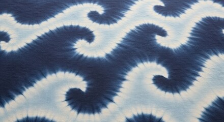 Fototapeta premium Blue and White Wave Pattern Design.