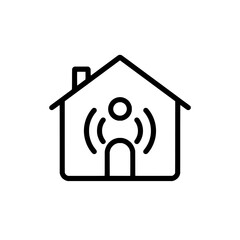 Fototapeta premium Smart home occupancy detection icon. Automation and security symbol. Motion sensor house system. Vector illustration isolated on white background.