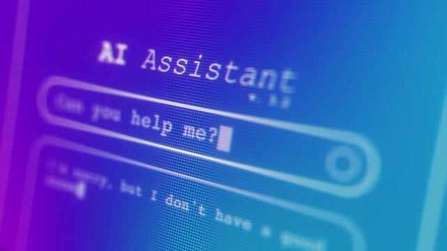 Ai assistance text with a search bar and question mark ideal for digital projects on transparent background
