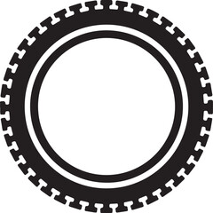 Fototapeta premium Bicycle Tire Icon in silhouette white background..