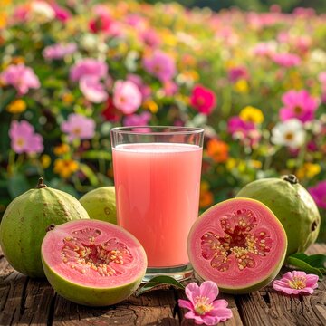 Guavensaft mit Bl&uuml;tenmeer