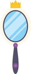 Fototapeta premium Hand mirror with a golden crown, representing princess fairy tale concepts and beauty vanity