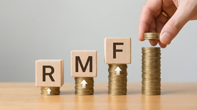 increasing rMF investment with coins and wooden blocks