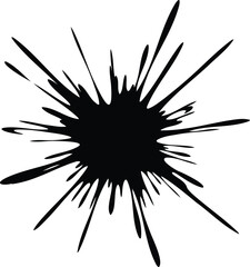 Obraz premium Black ink splash vector illustration, abstract explosion of liquid, dynamic splatter art