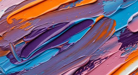 A vibrant and colorful abstract painting with a dynamic and fluid composition