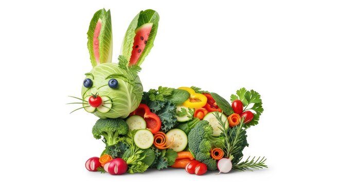 Creative vegetable bunny for healthy eating concept