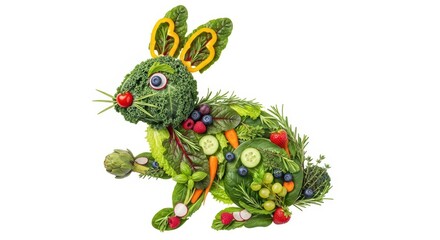 Fototapeta premium Creative vegetable bunny, healthy food art