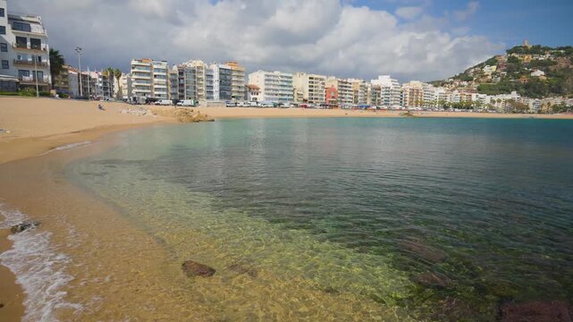 Scenic blanes beach on the costa brava in spain