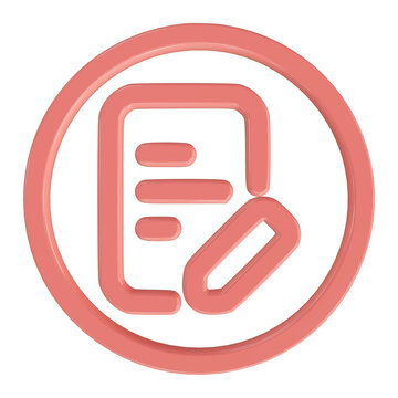 3D Edit Pencil Icon for Content Creation and Document Modification