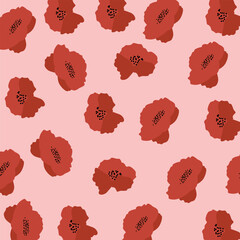Floral seamless pattern. Poppy flowers background. Poppy flowers background.
