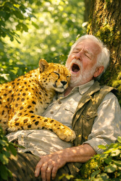 an old man and his friend the jaguar