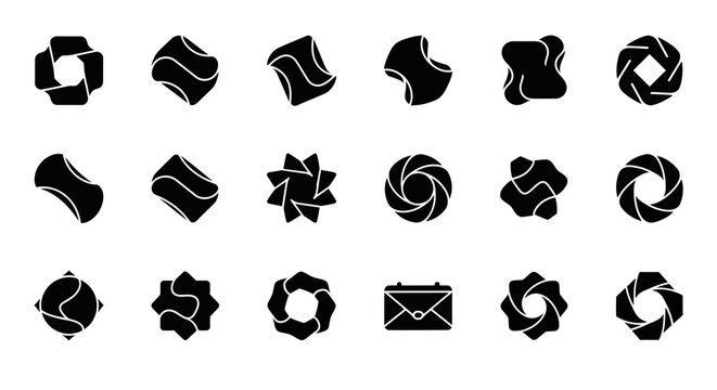 Abstract geometric shapes set vector design