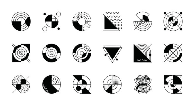Abstract geometric shapes pattern design elements