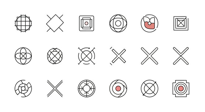 Abstract geometric shapes set, modern design elements