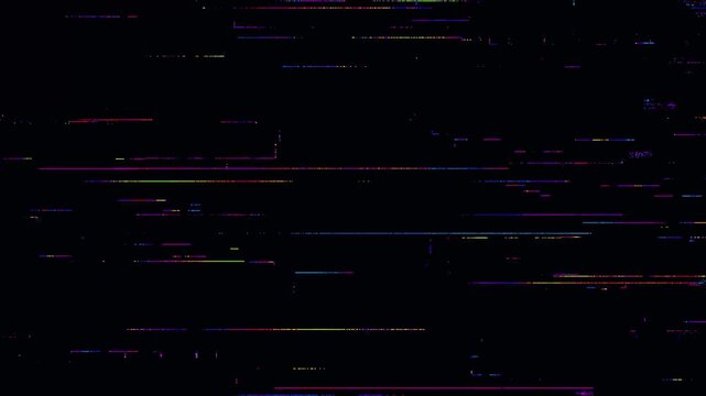 Vibrant digital glitch art with colorful bars on black background