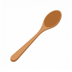Wooden spoon isolated on white background minimalist kitchen utensil cooking tool
