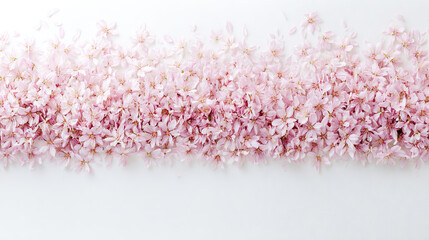 Obraz premium Spring petals arranged along the edge with large empty space create a clean and elegant advertising layout. Perfect for seasonal promotions, beauty branding, and modern marketing visuals.