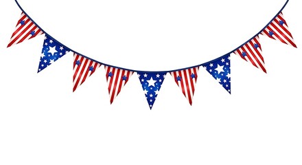 Obraz premium Patriotic labor day decorations with american flag bunting