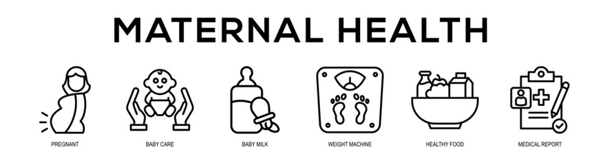 Obraz premium Maternal Health web banner illustration concept