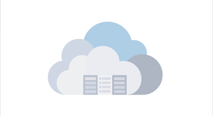 Cloud data server illustration representing technology and digital storage concept