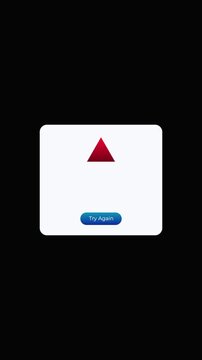 Error Sign Pop Up Box with Try Again Button Vertical Motion Graphic Loop High Resolution UI Concept