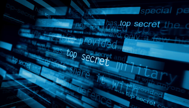 Top secret classified headline titles media 3d illustration