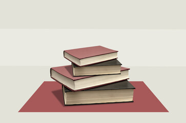 Collage art with a books	